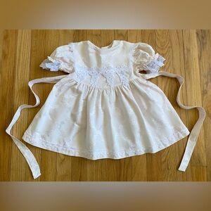 Vintage 80s PEACHES N CREAM Toddler Dress *4T* Victorian Embroidered Lace